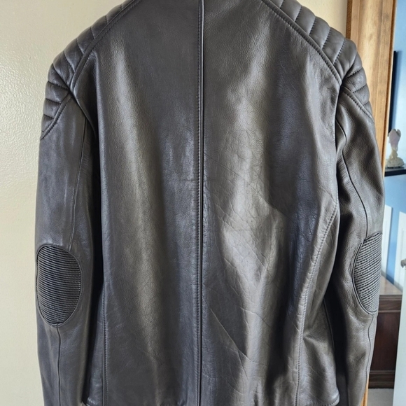 Boda Skins Men's Black Leather Biker Jacket, XL - Picture 2 of 10